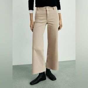 Mango Catherine Culotte High-Rise Jeans Tan